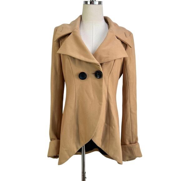 Bebe Wool Camel Coat Y2K - Picture 1 of 11